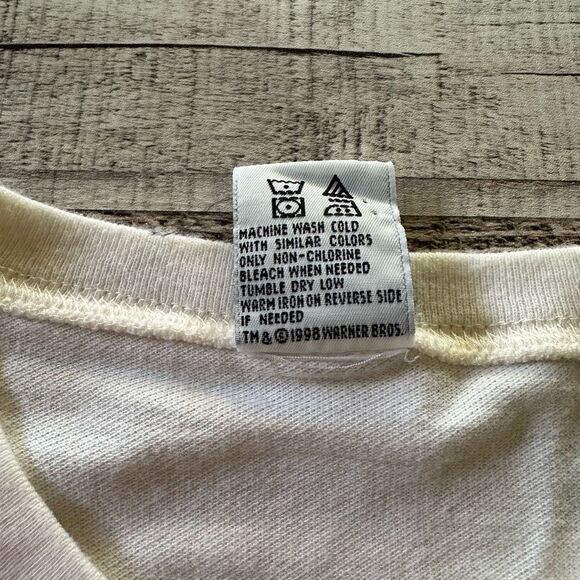 Vintage 90’s Looney Tunes Tasmanian Devil Taz Bowling Embroidered Tshirt | L - Picture 6 of 7